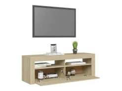 Mueble de TV con luces LED roble Sonoma 120x35x40 cm