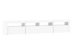 Mueble de TV con luces LED blanco 210x35x40 cm