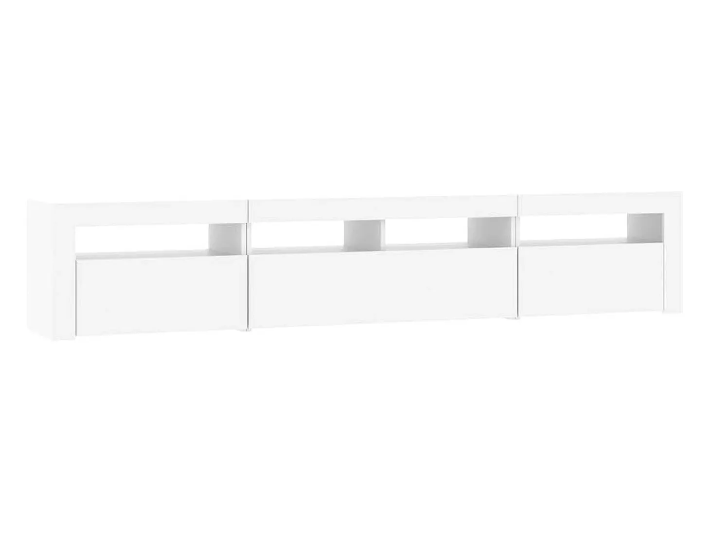 Mueble de TV con luces LED blanco 210x35x40 cm