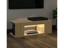 Mueble de TV con luces LED roble Sonoma 90x39x30 cm