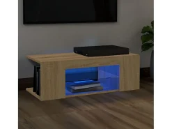 Mueble de TV con luces LED roble Sonoma 90x39x30 cm