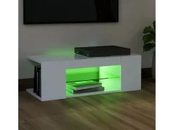Mueble de TV con luces LED blanco 90x39x30 cm ES76208