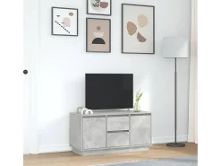 Mueble de TV con luces LED gris hormigón 100x41x50 cm
