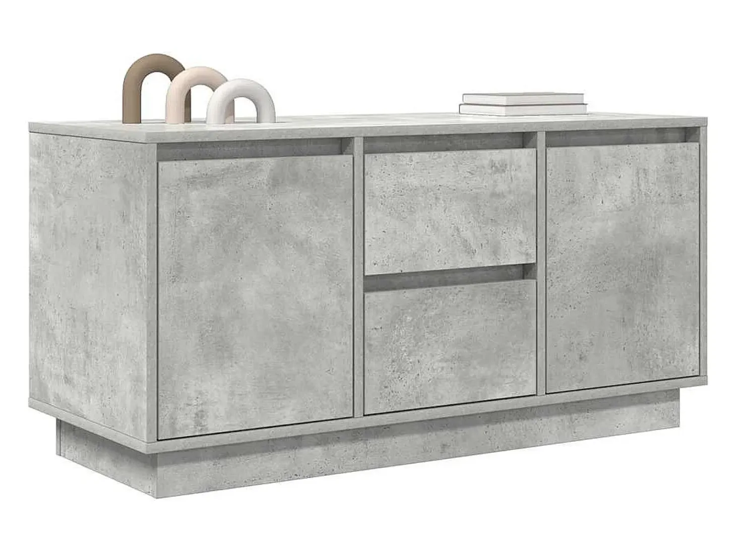 Mueble de TV con luces LED gris hormigón 100x41x50 cm