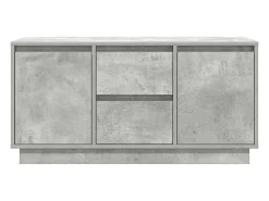 Mueble de TV con luces LED gris hormigón 100x41x50 cm