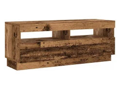 Mueble de TV con luces LED madera vieja madera de ingeniería