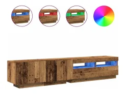Mueble de TV con luces LED madera vieja madera de ingeniería