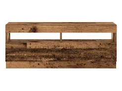 Mueble de TV con luces LED madera vieja madera de ingeniería
