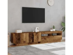 Mueble de TV con luces LED madera vieja madera de ingeniería