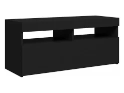Mueble de TV con luces LED negro 90x35x40 cm
