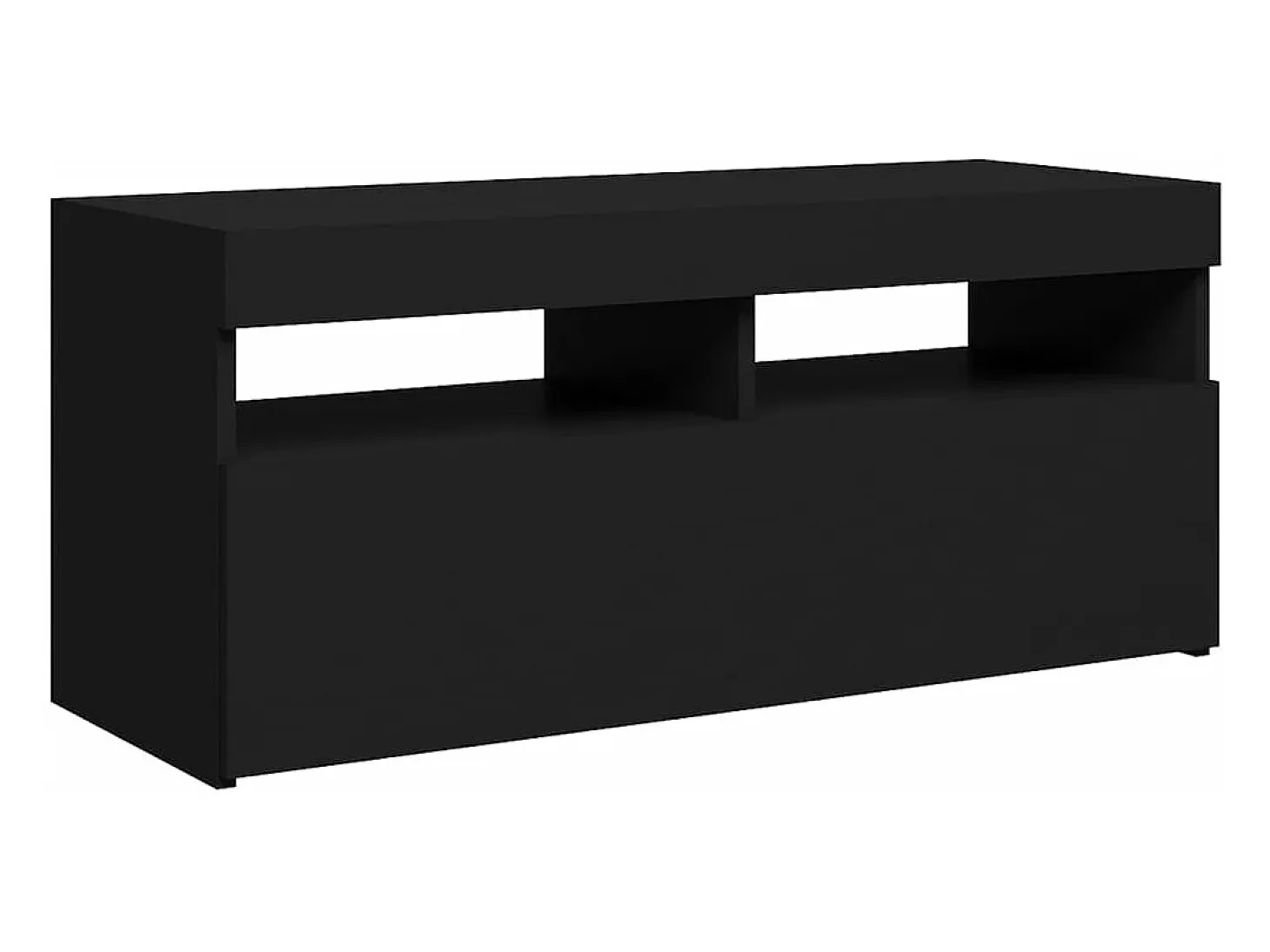 Mueble de TV con luces LED negro 90x35x40 cm