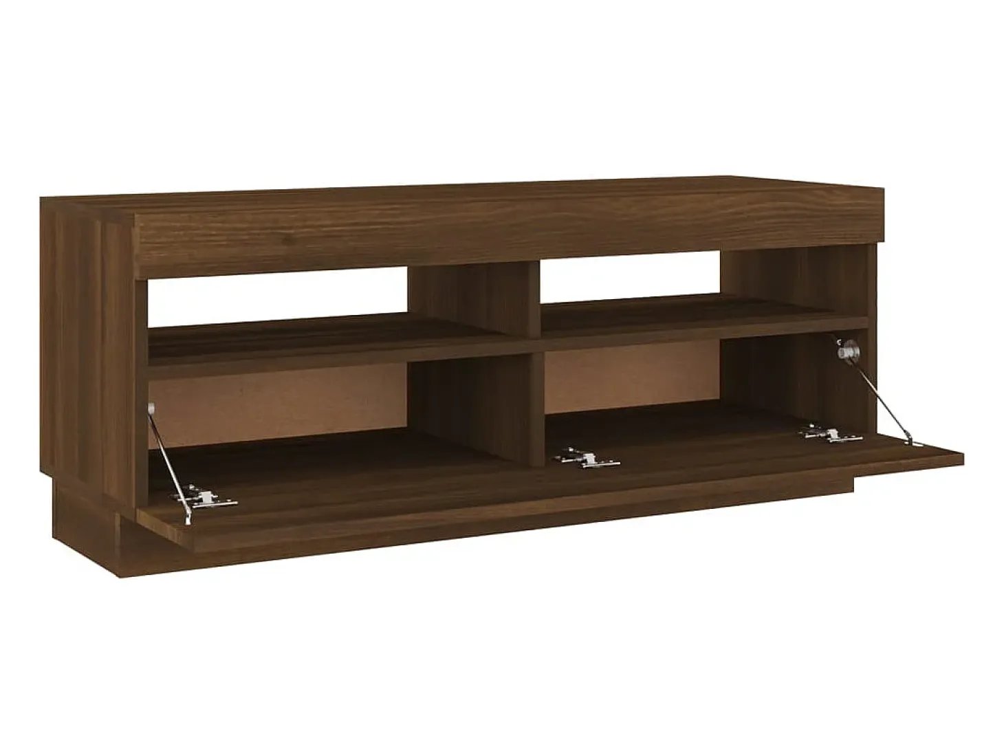 Mueble de TV con luces LED marrón roble 100x35x40 cm