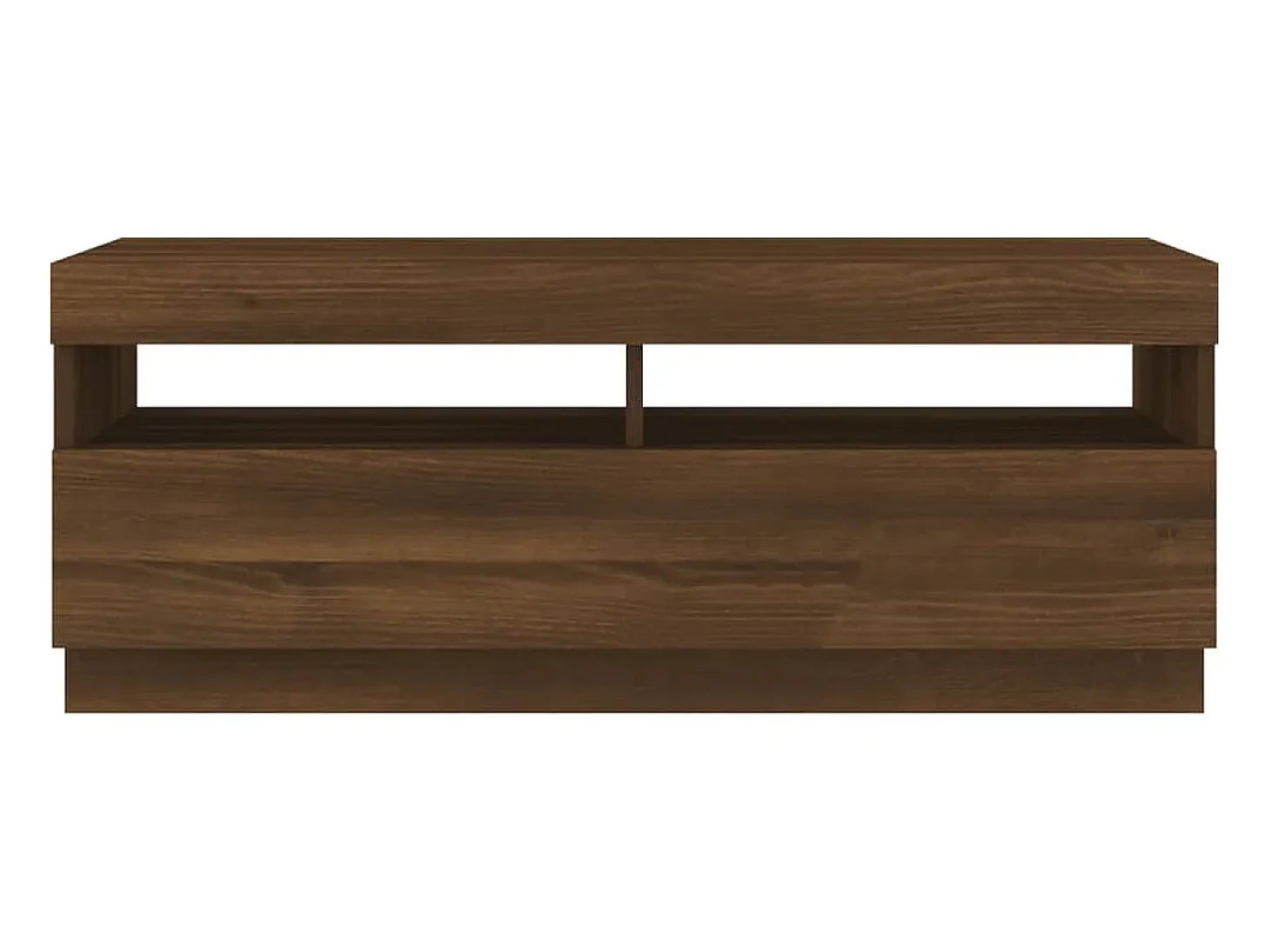 Mueble de TV con luces LED marrón roble 100x35x40 cm
