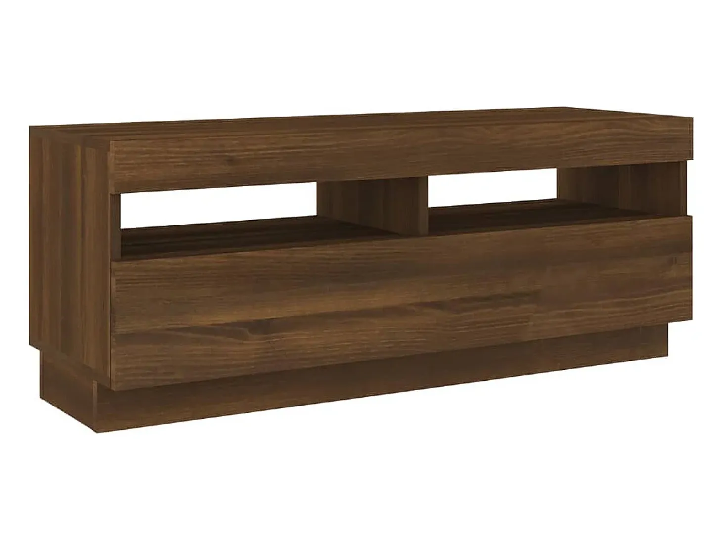 Mueble de TV con luces LED marrón roble 100x35x40 cm