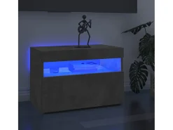 Mueble de TV con luces LED gris hormigón 60x35x40 cm