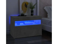 Mueble de TV con luces LED gris hormigón 60x35x40 cm