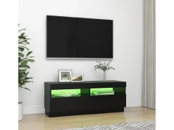 Mueble de TV con luces LED negro 100x35x40 cm