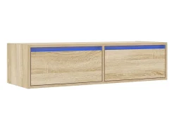 Mueble de TV con luces LED roble sonoma 100X35,5x25 cm