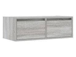 Mueble de TV con luces LED sonoma gris 75x35,5x25 cm