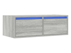 Mueble de TV con luces LED sonoma gris 75x35,5x25 cm