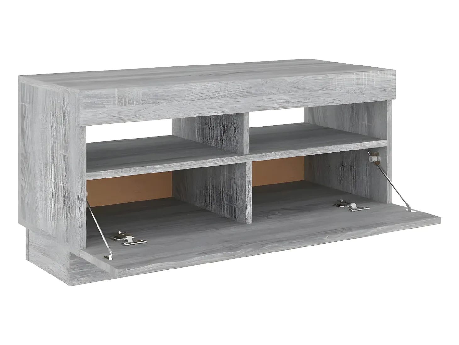 Mueble de TV con luces LED gris Sonoma 80x35x40 cm