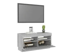 Mueble de TV con luces LED gris Sonoma 80x35x40 cm