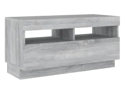 Mueble de TV con luces LED gris Sonoma 80x35x40 cm