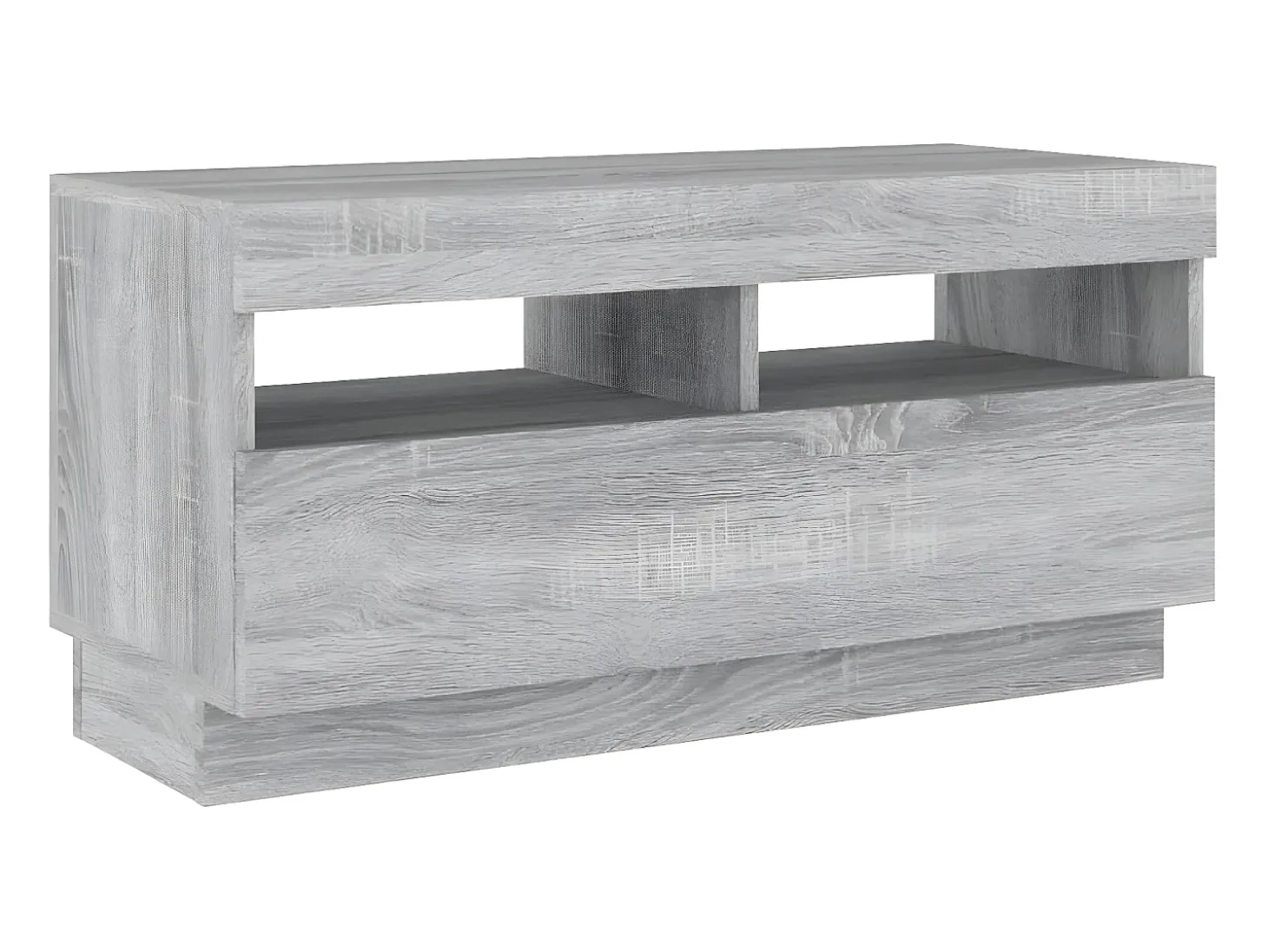 Mueble de TV con luces LED gris Sonoma 80x35x40 cm