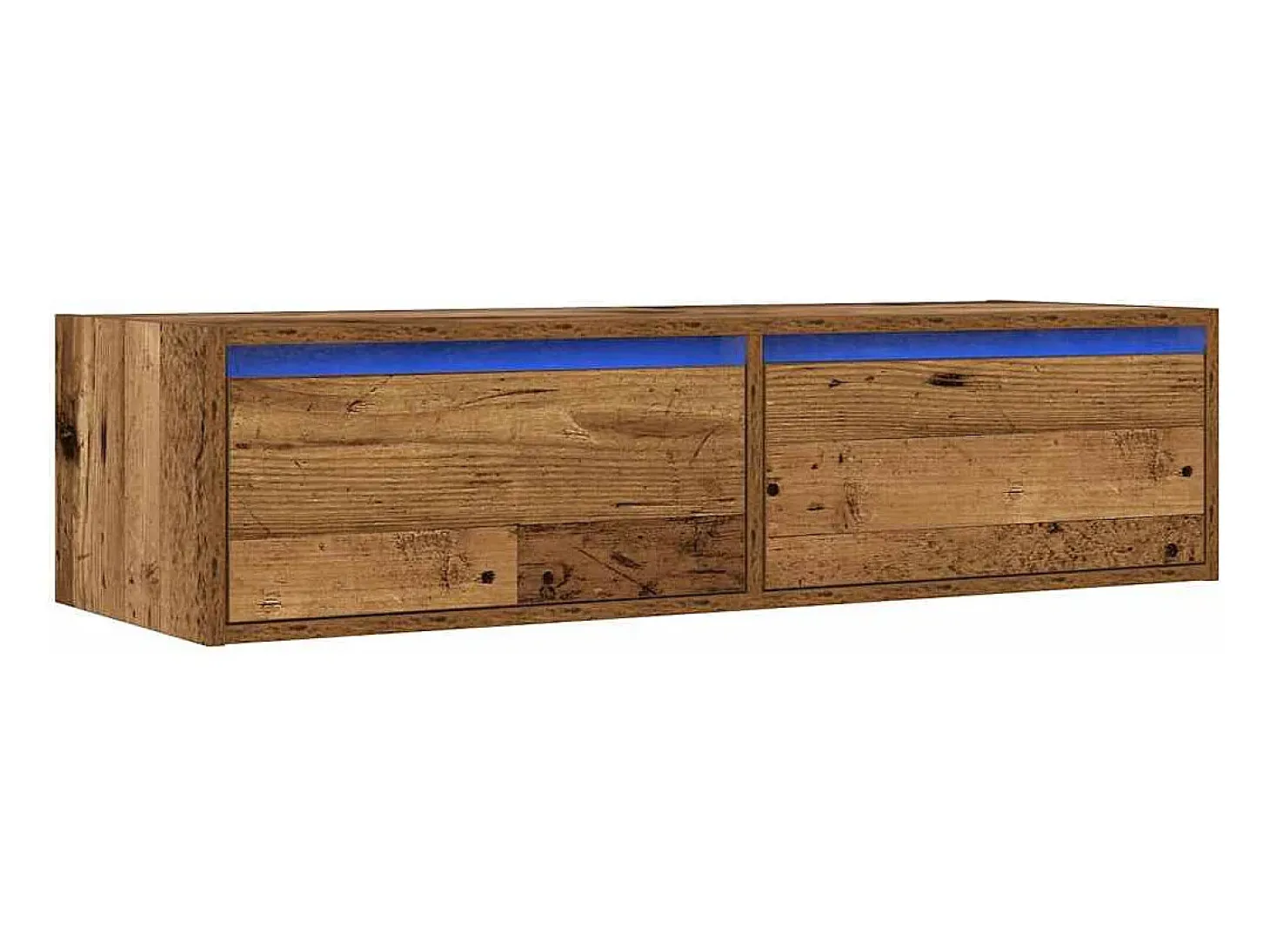 Mueble de TV con luces LED envejecida 100X35,5x25 cm