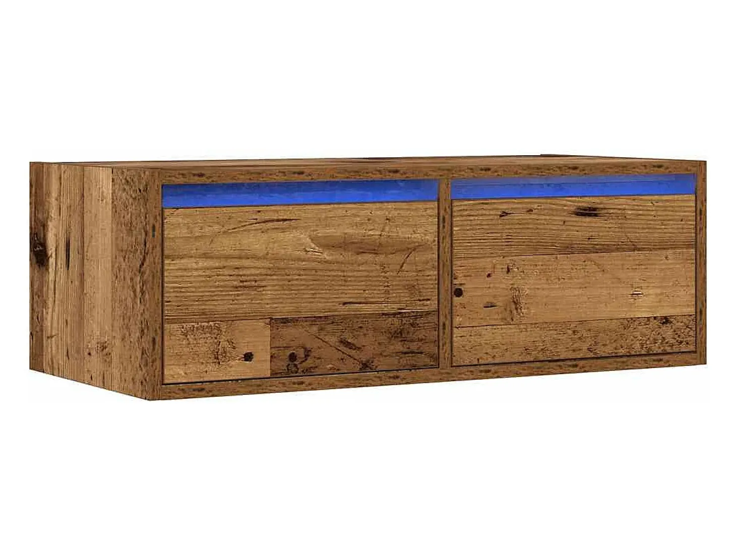 Mueble de TV con luces LED envejecida 75x35,5x25 cm