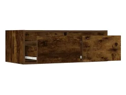 Mueble de TV con luces LED roble ahumado 75x35,5x25 cm
