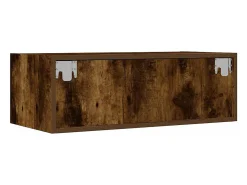 Mueble de TV con luces LED roble ahumado 75x35,5x25 cm
