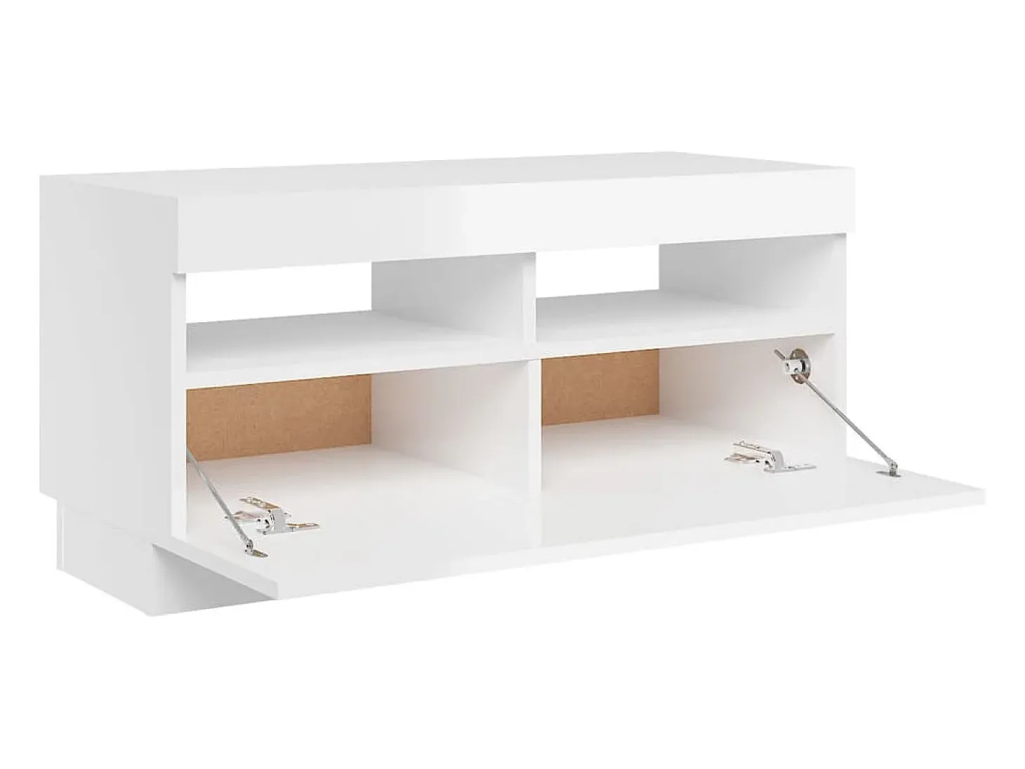 Mueble de TV con luces LED blanco brillante 80x35x40 cm