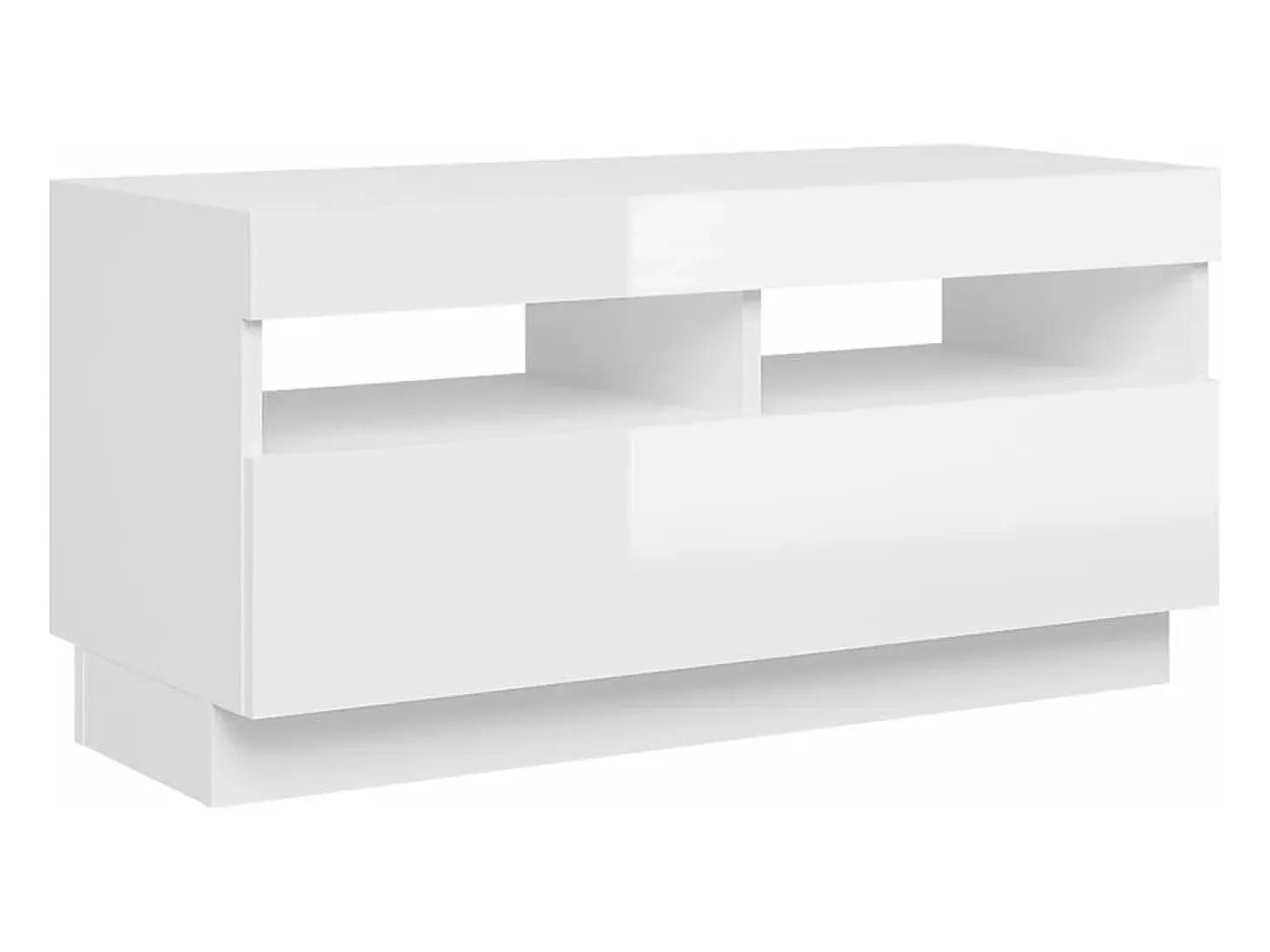 Mueble de TV con luces LED blanco brillante 80x35x40 cm