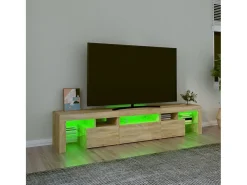 Mueble de TV con luces LED roble Sonoma 200x36,5x40 cm ES825262