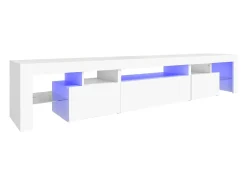 Mueble de TV con luces LED blanco 215x36,5x40 cm ES189404