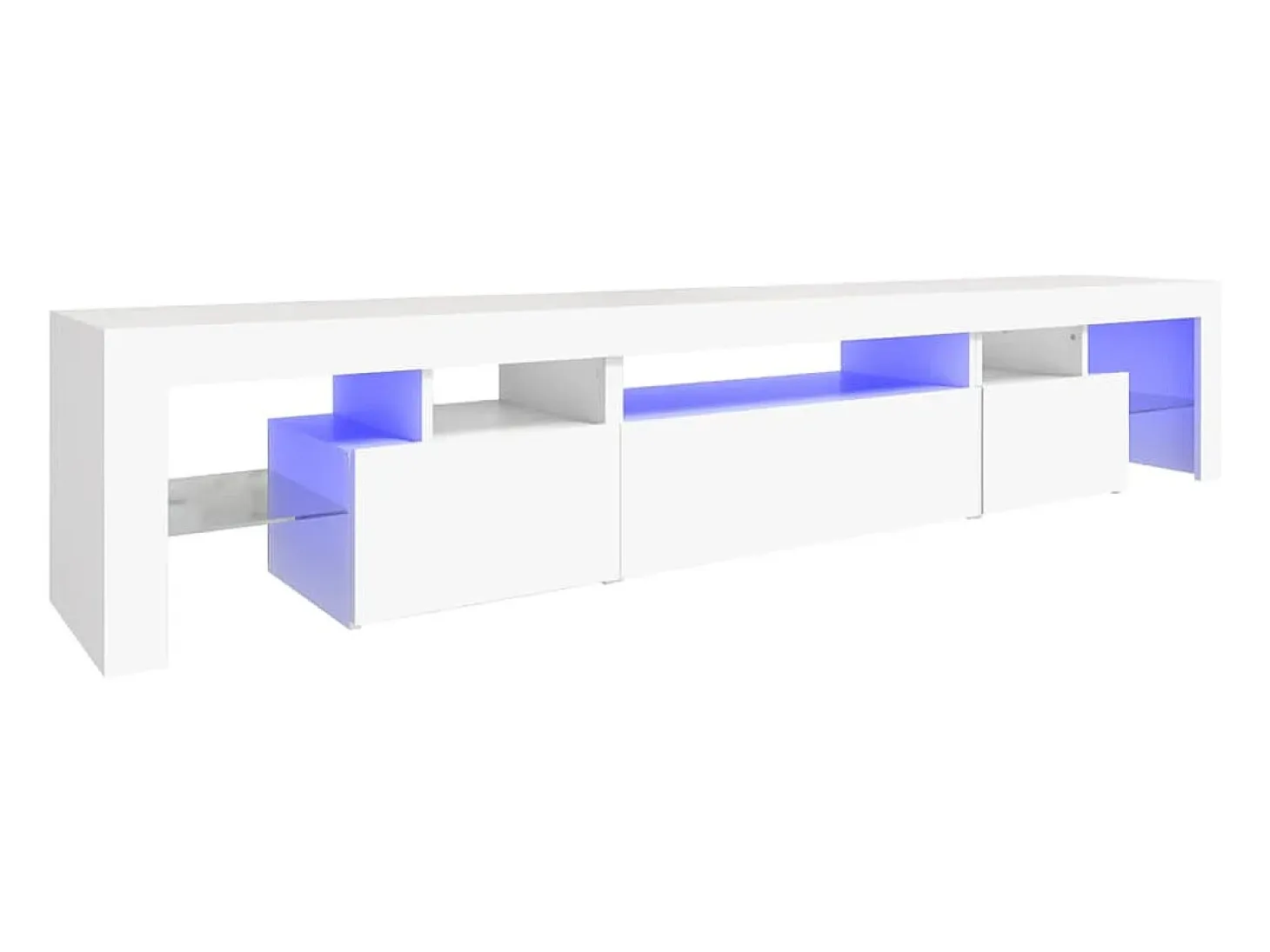 Mueble de TV con luces LED blanco 215x36,5x40 cm ES189404