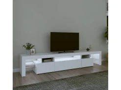 Mueble de TV con luces LED blanco 215x36,5x40 cm ES189404