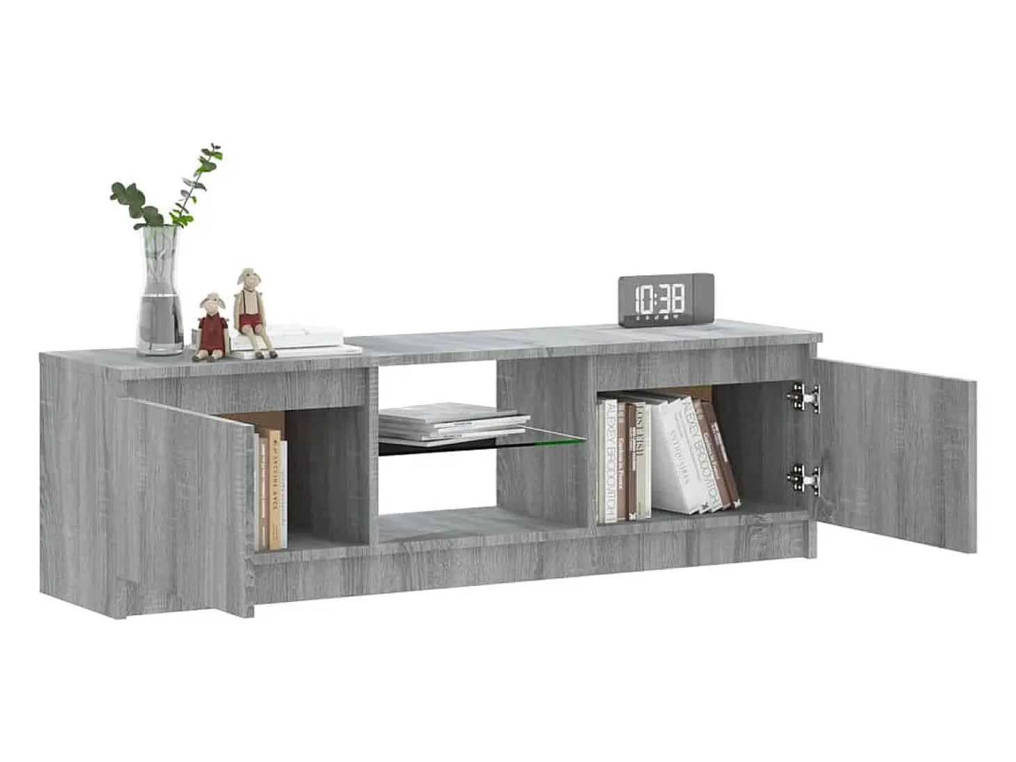 Mueble de TV con luces LED gris Sonoma 120x30x35,5 cm