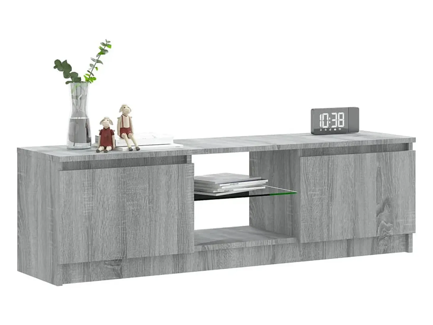 Mueble de TV con luces LED gris Sonoma 120x30x35,5 cm