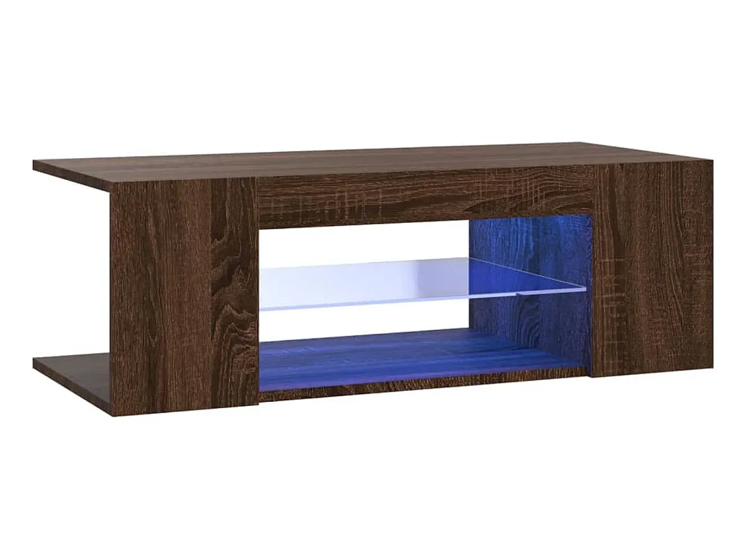 Mueble de TV con luces LED color roble marrón 90x39x30 cm ES39200