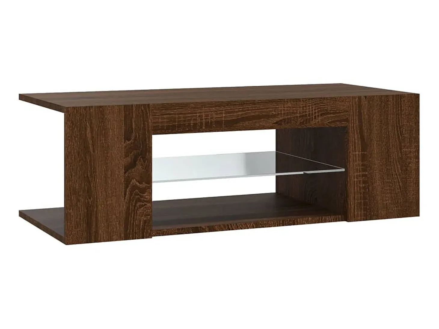 Mueble de TV con luces LED color roble marrón 90x39x30 cm ES39200