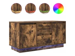 Mueble de TV con luces LED roble ahumado 100x41x50 cm