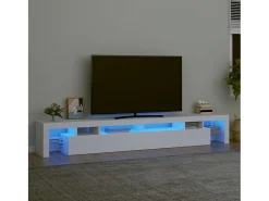 Mueble de TV con luces LED blanco 260x36,5x40 cm