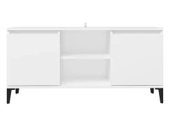 Mueble de TV con patas de metal blanco 103,5x35x50 cm ES46877