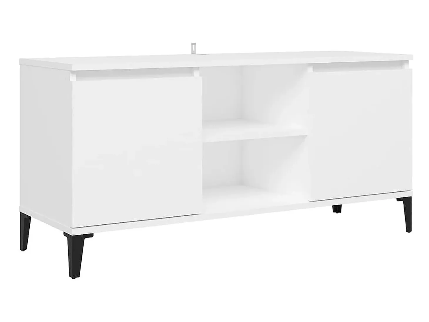 Mueble de TV con patas de metal blanco 103,5x35x50 cm ES46877