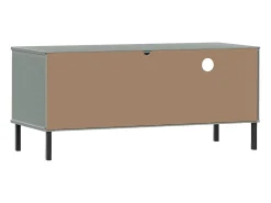 Mueble de TV con patas de metal OSLO madera maciza pino gris