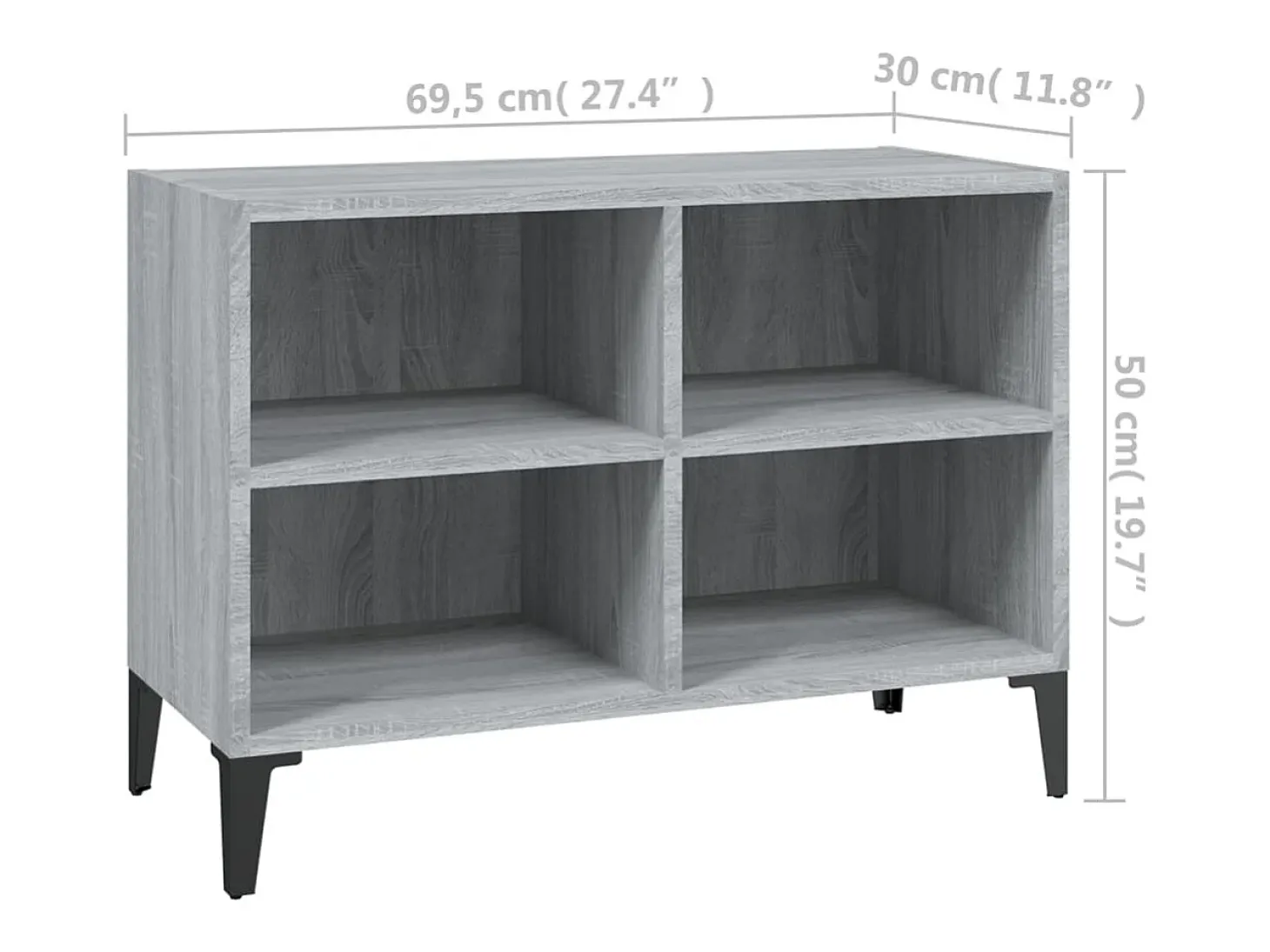 Mueble de TV con patas de metal gris Sonoma 69,5x30x50 cm
