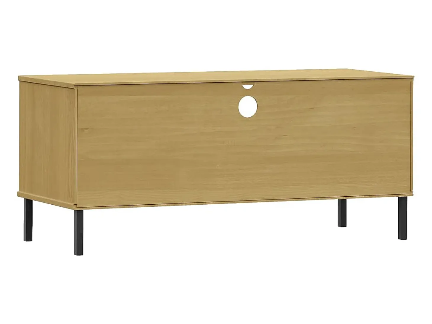 Mueble de TV con patas de metal OSLO madera maciza pino marrón