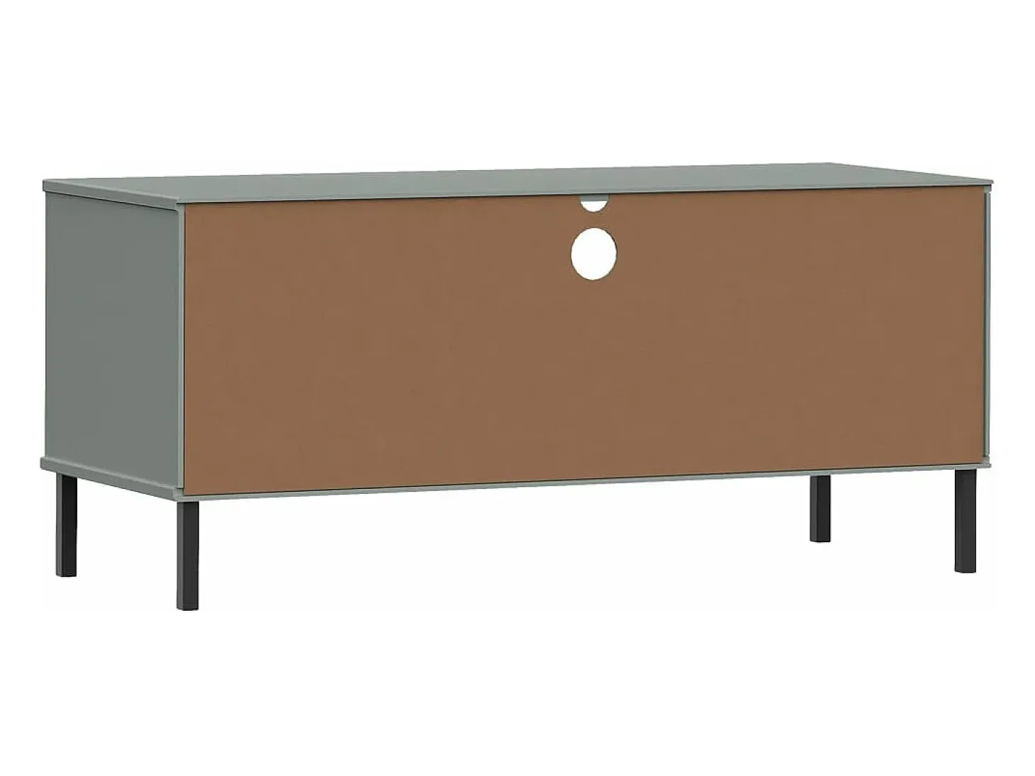 Mueble de TV con patas de metal OSLO madera maciza pino gris